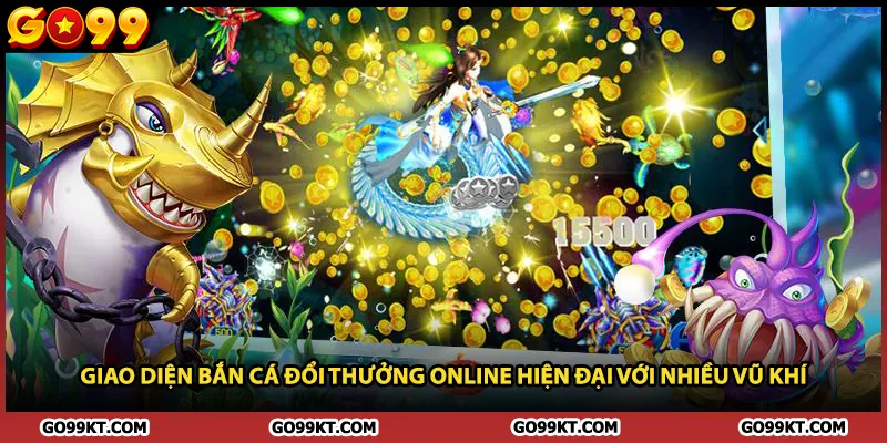 Giao diện bắn cá đổi thưởng online hiện đại với nhiều vũ khí